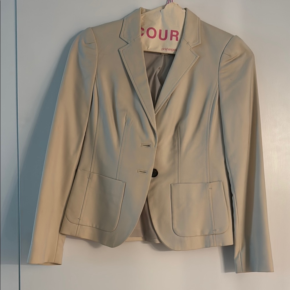 Banana Republic Cream Blazer Tailored Suit Jacket